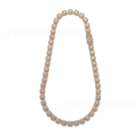 wholesale Metal material European and American hip-hop 5mm square crystal moissanite necklace trendy men's necklace personalized fashion accessory factory direct-0.5CT main stone zircon white gold 45cm 925 silver