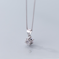 wholesale S925 Silver Necklace Women's Daily Korean Style Fashion Minimalist Short Single Diamond Pendant Sweet Temperament Solitaire D4954-0-1
