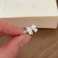wholesale S925 Sterling Silver Bow Ring Korean Version Women's Ins Forest Style Fashion Ring High-end New-0-1