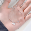 wholesale S925 Sterling Silver Crushed Ice Butterfly Bracelet for Women, Minimalist Luxury Design, Exquisite Gift for Best Friend-0-3