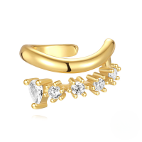 wholesale S925 Sterling Silver Versatile Evil Eye Ear Cuffs With Marquise Zircons, Hot-selling In Europe And America-Single gold#1&gt;925 silver