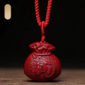 wholesale Metal material Zhu sand genuine product twelve Chinese zodiac fortune bag pendant for men and women purple gold sand money bag necklace accessory Year of the Dragon hanging piece-0-12