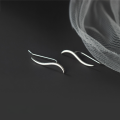 wholesale S925 silver ear hooks, frosted lines,, wave earrings, calligraphy curve earrings, ear accessories G2652-0-3