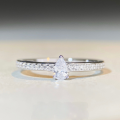 wholesale S925 Sterling Silver Small Teardrop Ring Minimalist Ins Style Versatile Daily Korean Japanese High-End Aesthetic Tiny Ring Pinky Ring Wholesale-0-0