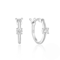wholesale S925 Sterling Silver Four-prong Zircon Ear Cuff With Creative Zircon Accents, A Stylish And Versatile Hot Seller-Platinum 925 silver