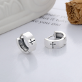 wholesale S925 Sterling Silver European and American Cross-Border Minimalist Unisex English Pattern Cross Design Trendy Earrings-0-2