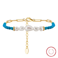 wholesale S925 sterling silver jewelry, thin herringbone chain with natural baroque pearls, minimalist wholesale-Freshwater pearls 5-6mm and 7-8mm, 14K gold & 925 silver