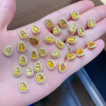 wholesale S925 silver gold-plated natural amber gourd bead spacer through-hole accessory DIY semi-finished bracelet beads-0-9