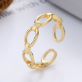 wholesale S925 sterling silver irregular Korean-style hollow thin chain open ring, ins minimalist versatile women's finger ring-0-1