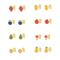 wholesale S925 Sterling Silver Fashionable and Versatile Fruit Series Stud Earrings, Popular in Europe and the US, Trendy and Creative Ear Accessories-0-0