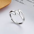 wholesale S925 Sterling Silver Minimalist Style Irregular Shaped Multi-Layer Trendy Personality Adjustable Ring for Women-0-0