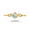wholesale 10k Gold March Birthstone Natural Aquamarine Light Luxury Delicate Ring for Women, Spring Jewelry Collection-0-4