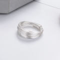 wholesale S925 silver cross-border Europe and America multi-layer silver wire wrapped hand-woven silver wire trendy design closed ring-0-2