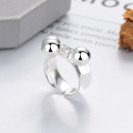 wholesale S925 sterling silver European and American cross-border geometric bead inlaid ring, INS-0-1