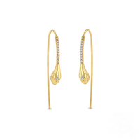 wholesale S925 Sterling Silver Creative Cobra Chain Earrings With Star Moon And Zircon Inlay-Gold#9 925 silver