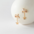 wholesale S925 Sterling Silver Sweet and Elegant Butterfly Flower Earrings for Women, Korean Style Short Minimalist Chain Earrings G8758-0-0