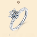 wholesale S925 Sterling Silver Moissanite Ring Oath of Love Women's Fashion Silver Setting Inlaid Ring Source Wholesale-0-0