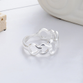 wholesale S925 Silver Fashionable Korean and Japanese Trendy Bow Geometric Creative Versatile Open Ring-0-2