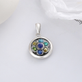 wholesale S925 Sterling Silver Drip Glaze Enamel Rotatable Six-Syllable Mantra Yin Yang Bagua Pattern DIY Accessory Pendant-0-3