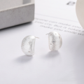 wholesale S925 Sterling Silver Star and Moon Frosted Stud Earrings for Healing Piercings, Niche Luxury Earrings Factory Direct-0-2