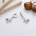 wholesale S925 sterling silver cute animal teddy bear ear clips, small and exquisite, delicate niche design earrings for women-0-2