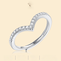 wholesale S925 Silver Moissanite Crown Adjustable Women's Ring, Ready-to-Ship Wholesale-Ring Opening adjustable