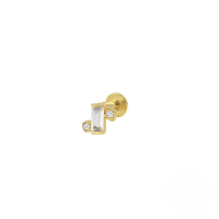 wholesale S925 Sterling Silver Ins Creative Geometric Flower Flat Head Threaded Piercing Earrings, Hot-selling Ear Bone Studs-Single gold-style 14