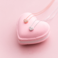 wholesale S925 silver necklace pendant Korean style forest-themed sweet diamond-encrusted heart pendant cute collarbone chain D4490-s925 silver necklace-silver>925 silver