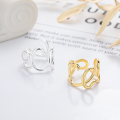 wholesale S925 Sterling Silver European and American Cross-Border Irregular Lines Minimalist InsDesign Ring-0-0