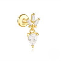 wholesale S925 Sterling Silver Geometric Evil Eye Tassel Flat Head Helix Ear Cuff-Single gold #7