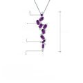 wholesale S925 silver designer-style high-end long gemstone pendant with a French romantic flair, featuring natural amethyst necklace pendant-0-4