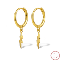 wholesale S925 Sterling Silver Cross-Border Europe and America Bestseller Lightning Ear Clasp with Micro-Inlaid Zirconia Light Luxury Earrings, High-End Fashionable Personalized Jewelry-KE22360 Silver