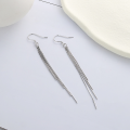 wholesale S925 Sterling Silver Korean-style Fresh and Elegant Minimalist Design Fringe Chain Long Versatile Earrings-0-2