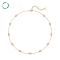 wholesale S925 Sterling Silver New Geometric Minimalist Pink Shell Necklace Fashion Trend Wholesale from Manufacturer-0-0