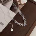 wholesale S925 Sterling Silver Korean High-end Light and Shadow Encounter Tassel Pull-String Adjustable Necklace, Minimalist and Sophisticated Collarbone Chain-0-3