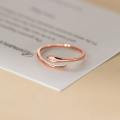 wholesale 925 Sterling Silver Fresh and Sweet Ins Style Niche Design Single Diamond Smooth Small Snake Ring R02595-0-2