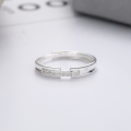 wholesale S925 Sterling Silver Light Luxury Style Creative Zircon Inlaid Ring, Ins Korean Version Elegant Adjustable Index Finger Ring for Women-0-1