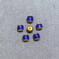 wholesale Gold-plated S925 silver popular crystal rainbow pill hamburger multi-gemstone round bead ancient gold spacer bead bracelet-0-12