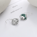 wholesale S925 Sterling Silver Retro Resin 3D Curled-Edge Lotus Leaf Earrings, Elegant and Stylish Exquisite Earrings for Women-0-2