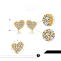 wholesale 14K Gold S925 Sterling Silver Inlaid Diamond Heart Earrings, Simple and Versatile, Direct from Manufacturer-0-1
