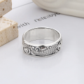 wholesale S925 Sterling Silver Retro National Tide Dragon Pattern Design Ring, Soaring Dragon Across the Seas Ethnic Style Bold Trendy Index Finger Ring-0-2