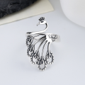 wholesale S925 Sterling Silver Court Style Phoenix Peacock Ring, Like a Fish in Water, Lucky Classical Ethnic Style Index Finger Ring-0-2