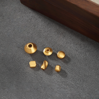 wholesale Gold-plated S925 Silver UFO Bead, Bamboo Bead, Abacus Bead, Spacer Bead, Loose Bead, Spacer Components for DIY Bracelet and Bracelet Accessories-Hexagonal barrel beads