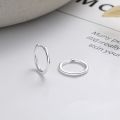 wholesale S925 sterling silver minimalist smooth surface plain circle ear cuffs, fashionable and versatile for daily wear, with a design-focused women's earring-0-1