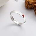 wholesale S999 Silver Creative Resin Enamel Six-Character Mantra Ring Vintage New Chinese Style Index Finger Ring-0-1