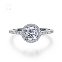 wholesale S925 Silver 1-carat High Carbon Diamond Exquisite Full Diamond Micro-set Ring, European and American Cross-border New Style 2023-R372 White 9