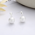 wholesale S925 silver fashion commuter round ball brushed matte design minimalist Euro-American versatile earrings with ear pins-0-0