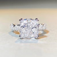 wholesale S925 Silver Plated 18K White Zirconia Ring, Fashion Minimalist High-End Ins Style Ring for Women-Yellow Diamond-CBJZ230 9