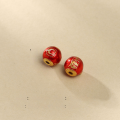 wholesale S925 silver gold-plated enamel cloisonné sun moon stars lion dance round bead spacer bead DIY silver jewelry accessories-0-6