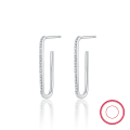 wholesale S925 Silver Cross-Border Hot-Sell High-End Geometric Paperclip Earrings with Zirconia for Wholesale-0-4